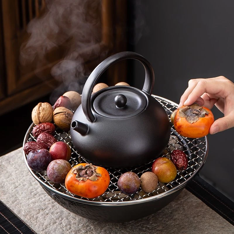 围炉煮茶家用室内罐罐茶煮茶炉烤茶陶壶泡茶电陶炉煮茶器茶具全套