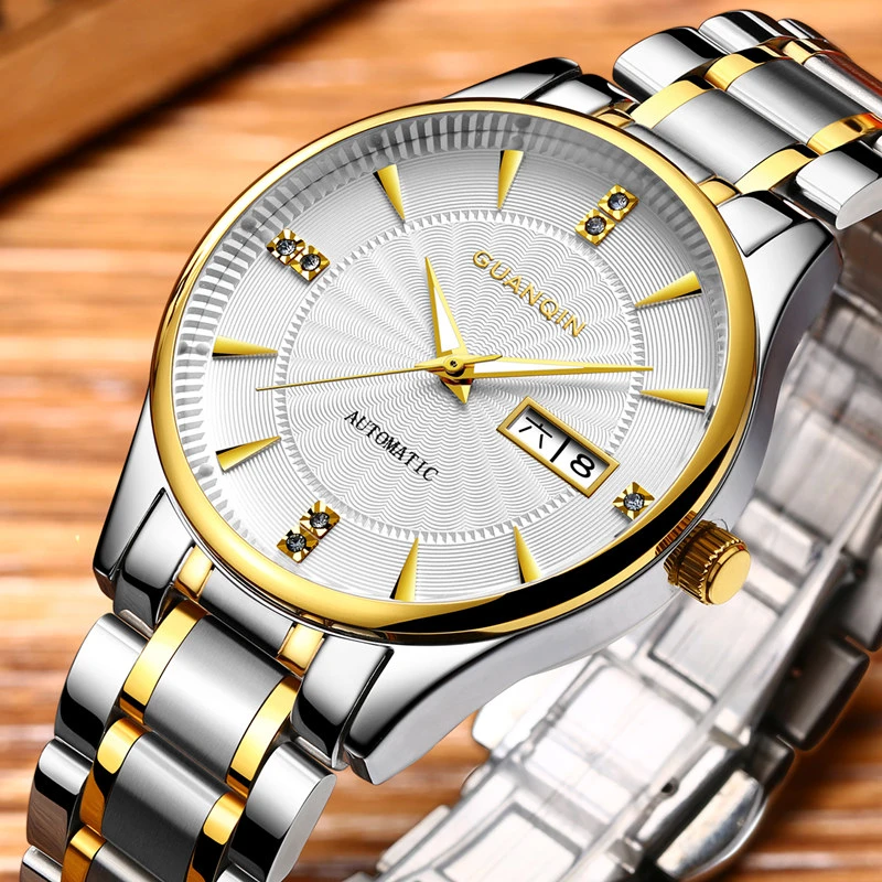 正品冠琴全自动机械男表父亲中年人送爸爸夜光防水中老年人手表男