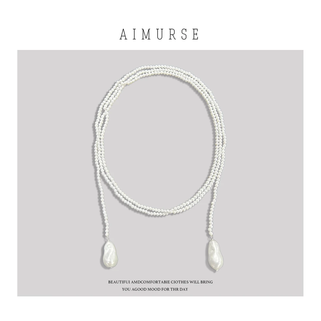 非金属贝珠项链 JinJin 小众设计师 气质百搭贝珠项链 AM726