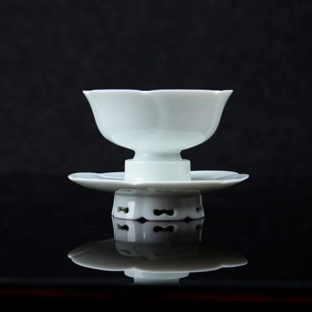【优选】水月影青盏|送礼佳品 仿宋代酒盏托,带礼盒
