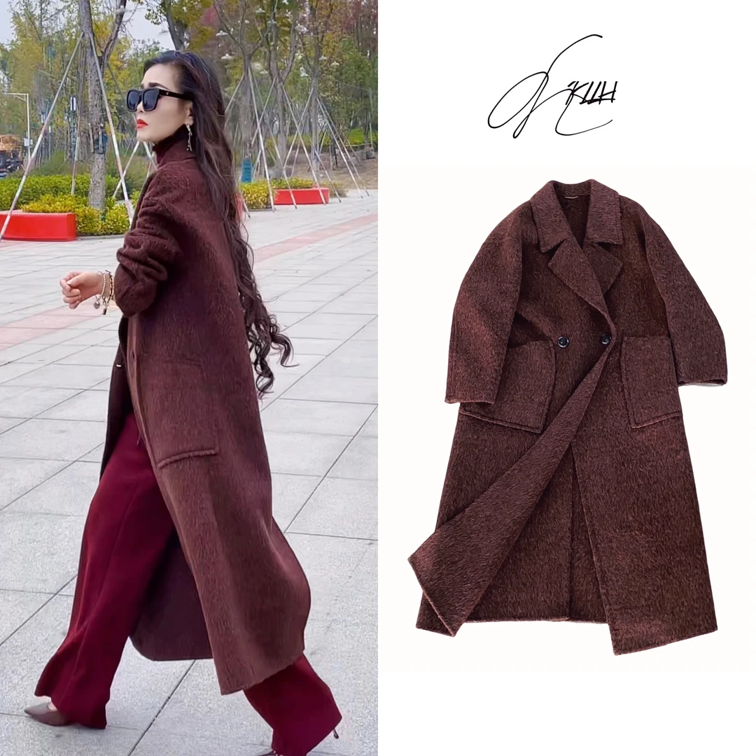 2491520气质时尚宽松苏力绒大衣