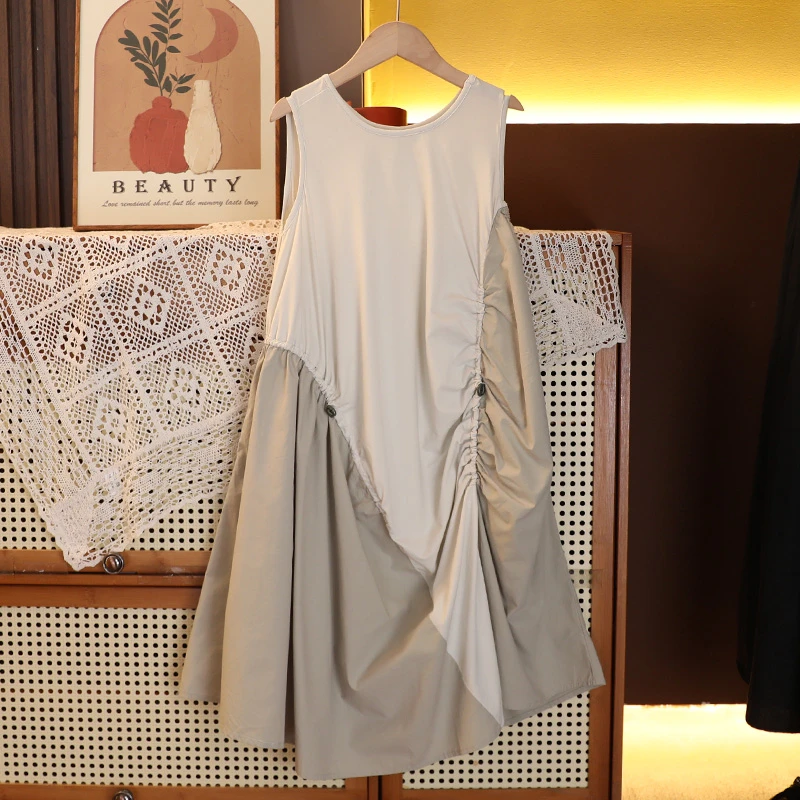 甜25女童夏季韩版宽松洋气设计师高定无袖连衣裙