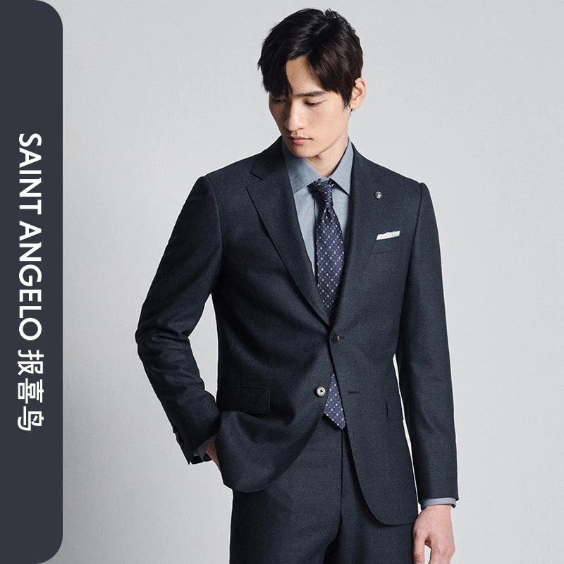 冬季保暖报喜鸟男士羊毛西服套装男士结婚正装套装商务结婚西装