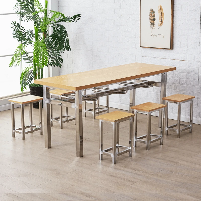 不锈钢挂凳餐桌椅学校学生员工厂食堂餐桌椅4人8连体快餐桌椅组合