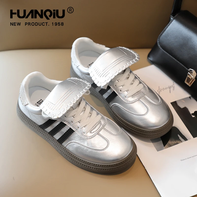 2023年新款复古秋季德训鞋女时尚帆布鞋女情侣运动休闲鞋百搭板鞋