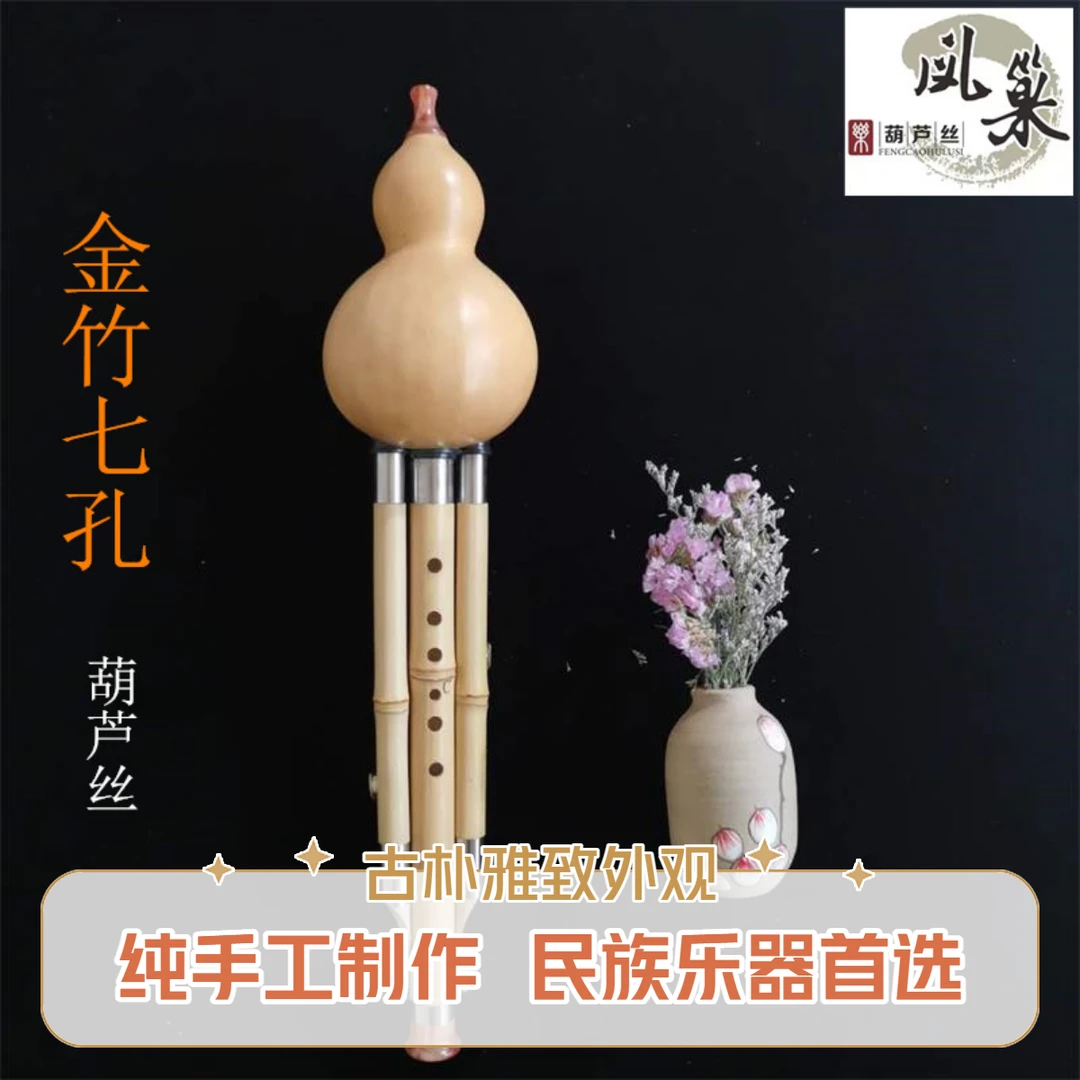 金竹七孔葫芦丝7孔葫芦丝乐器小学生成人儿童学生舞台演奏C降B