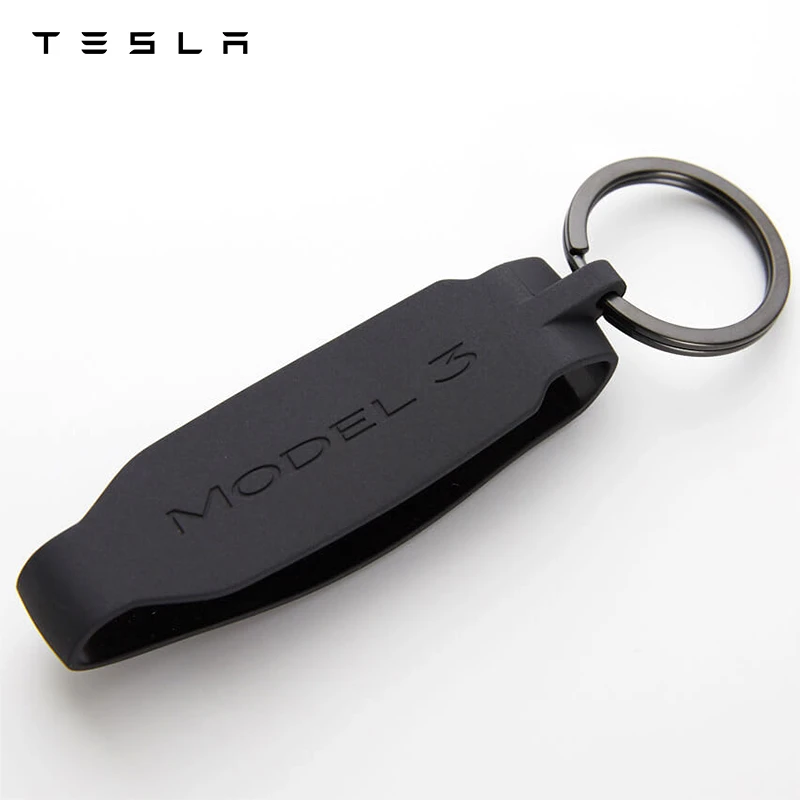 Tesla/特斯拉汽车遥控器硅胶钥匙带Model 3 简洁外观 金属圈环