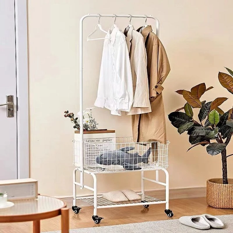 阳台移动衣架落地家用卧室挂衣架多功能收纳网红简约衣帽架晾衣架