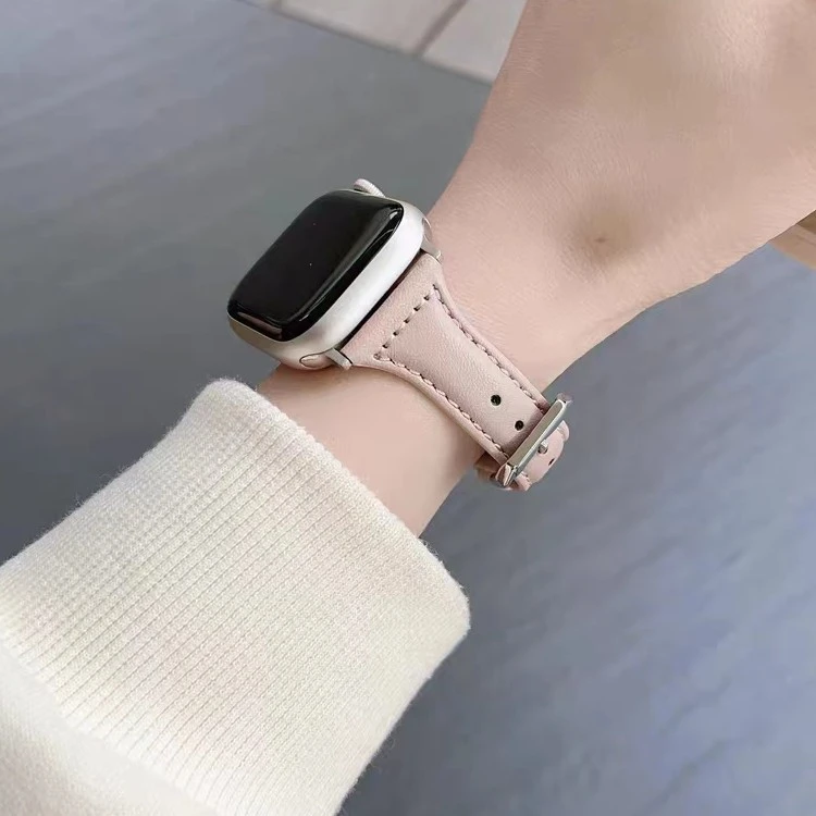 适用apple watch7表带iwatch5苹果8手表6/4/3/真皮新款小蛮腰表带