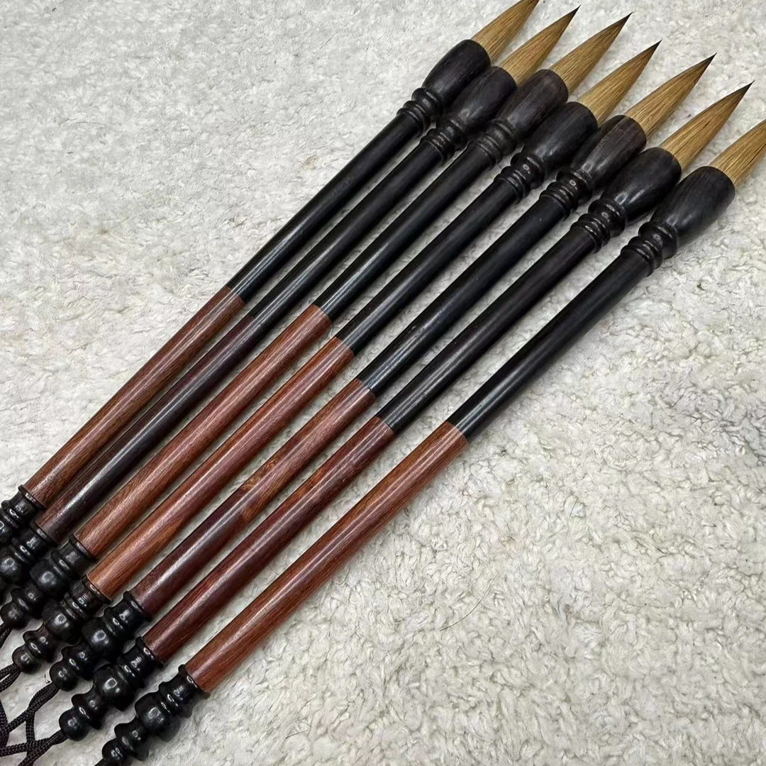 元尾纯狼笔杆不刻字出锋4口径1大师作品中楷毛笔