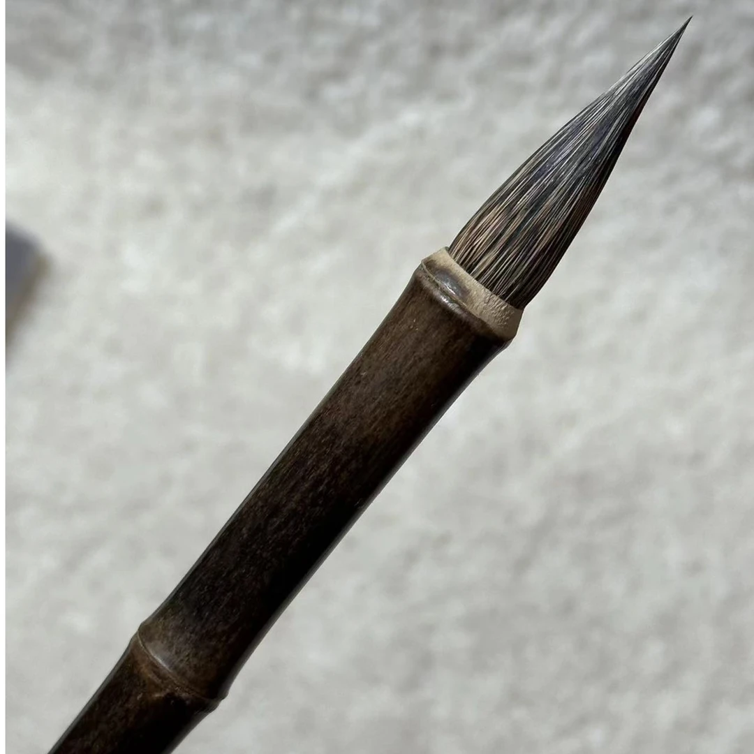 子玉文化(珍珠尖纯紫毫)出锋3.7大师之作纯手工打造紫毫中楷毛笔