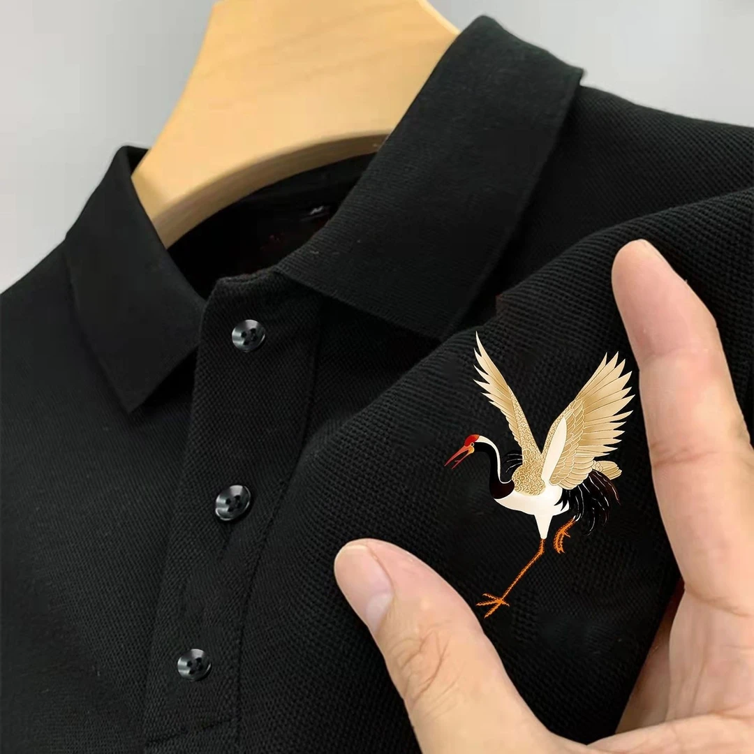 男装夏季新款t恤潮牌Polo衫翻领短袖宽松ins潮流网红百搭黑白上衣