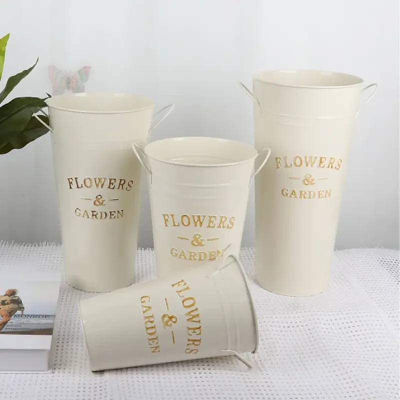 鲜花桶醒花桶复古简约花瓶水培插干花桶花店家用花器装饰花盆D349