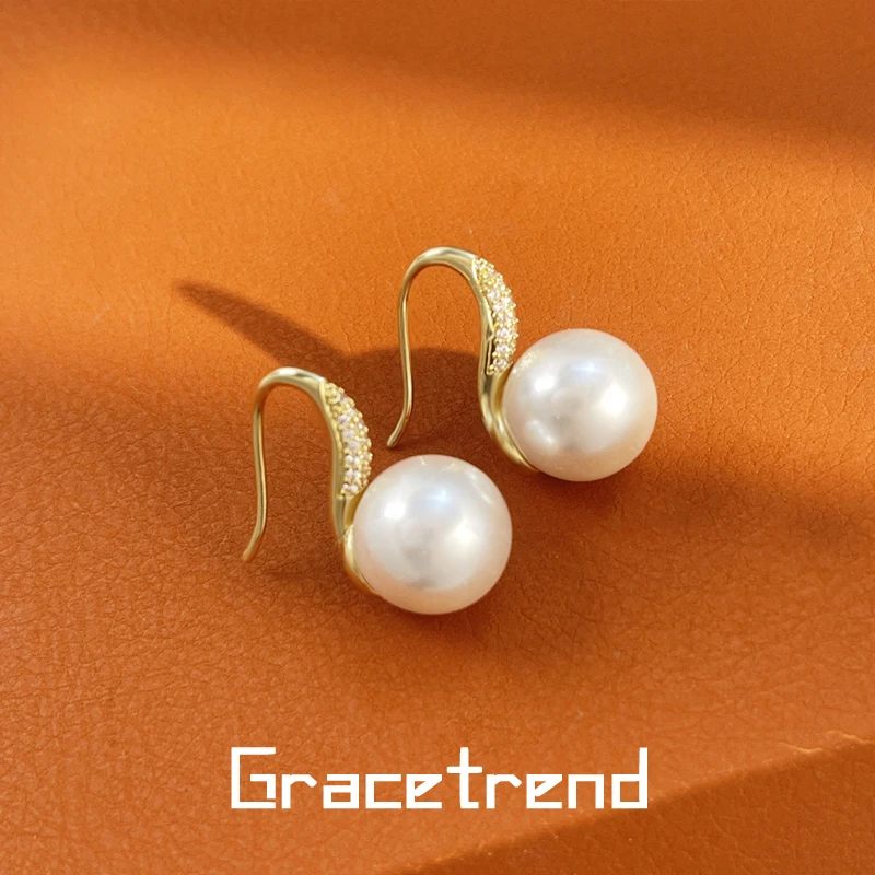 Grace trend 铜合金仿珍珠耳饰 法式轻奢耳环宫廷风饰品耳钉D-163