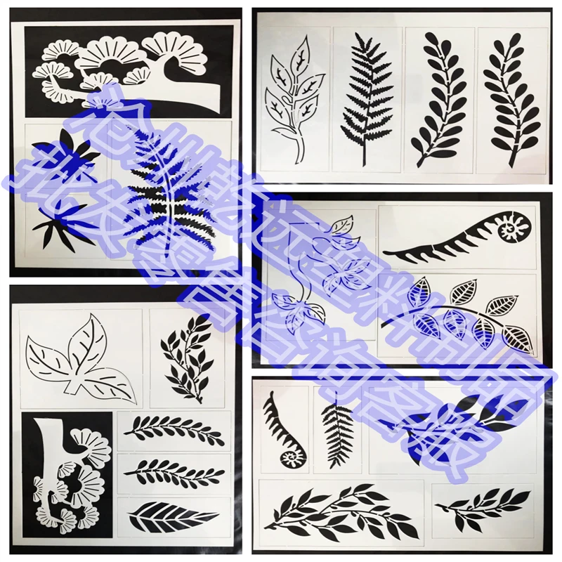 叶子系列 手绘画画手抄报镂空模板绘画diy相册手账花边尺涂鸦文具
