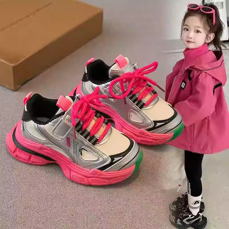 ABC儿童运动鞋2024春秋新款百搭男童鞋子女童老爹鞋防滑跑步鞋