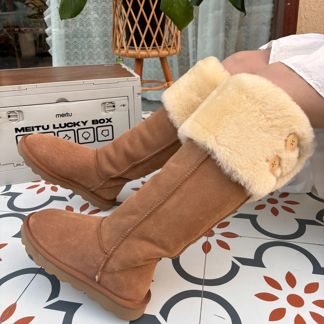 【过膝大千】新款羊皮毛一体大千过膝靴保暖时尚雪地靴冬季加厚女鞋