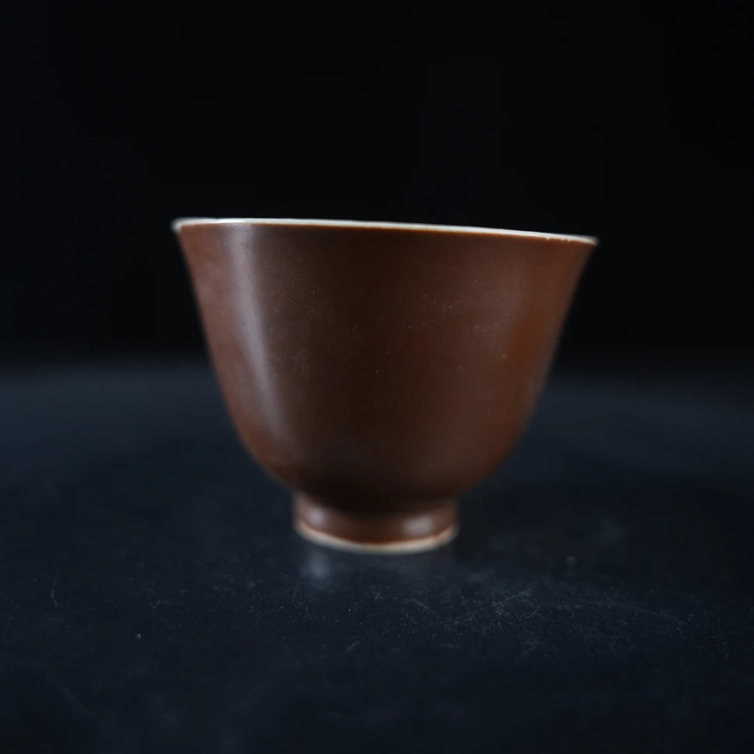 LDZWW240312033【十竹斋】清代紫金釉单杯