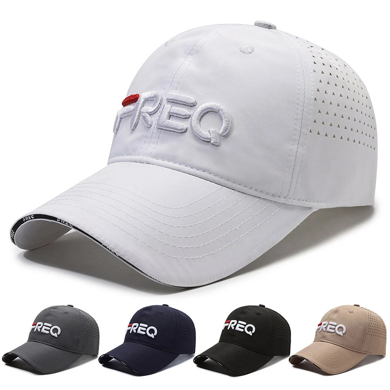 FREQ薄款刺绣字母鸭舌帽男士钓鱼休闲棒球帽透气防晒帽【ZJX-15】