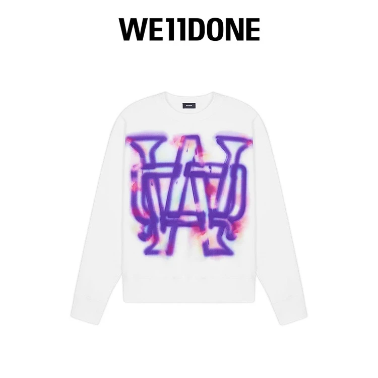 【品牌特惠】［明星同款］WE11DONE男女彩虹WD印花LOGO圆领卫衣22-829