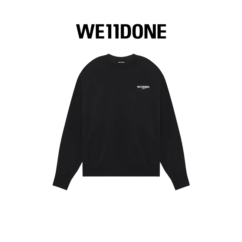 WE11DONE男女宽松复古1506小标字母印花LOGO纯色圆领卫衣23-896