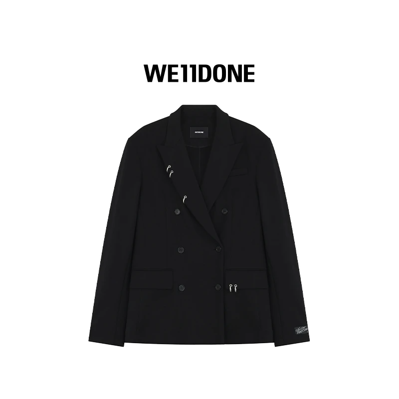 【25早秋新品】WE11DONE垫肩尖驳领双排扣金属装饰后开叉西装25-060