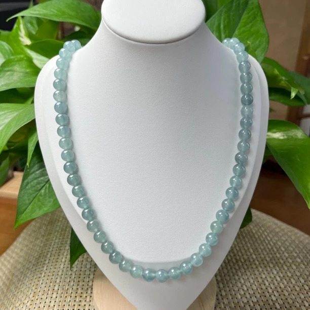 「卡8项链」天然A货翡翠颈饰72颗