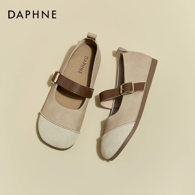 达芙妮圆头玛丽珍女鞋2024年秋季新款时尚百搭复古平底鞋休闲单鞋