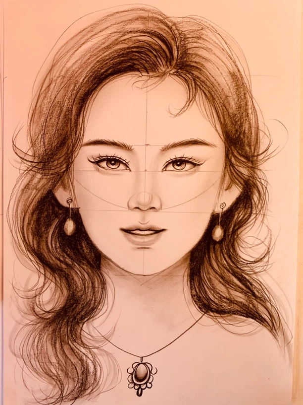 梁老师手绘描摹资料美妆头像速写零基础学画一张夹图画本