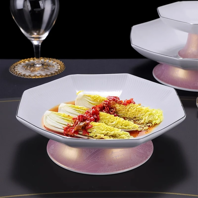 八宝高脚碗新中式酒店异形餐具会所餐厅凉菜冷菜盘水果摆盘高脚盘