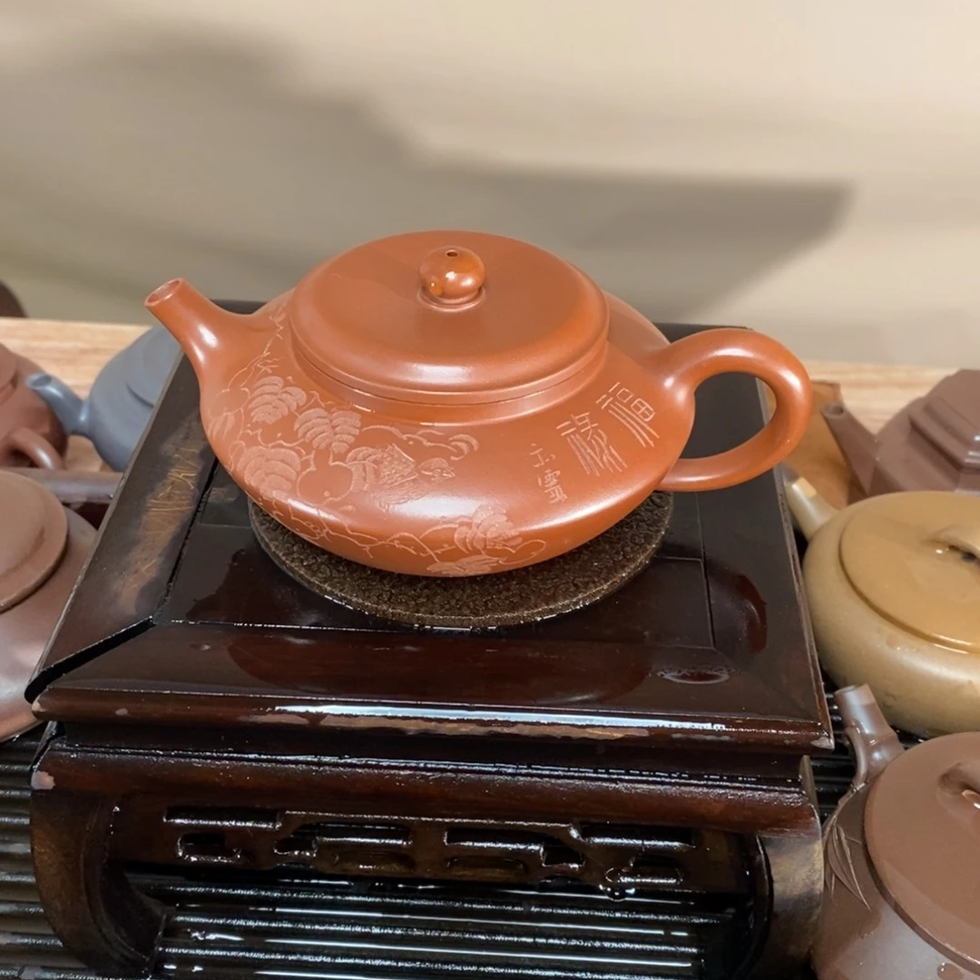 紫砂茶壶高端230cc红皮龙紫砂壶