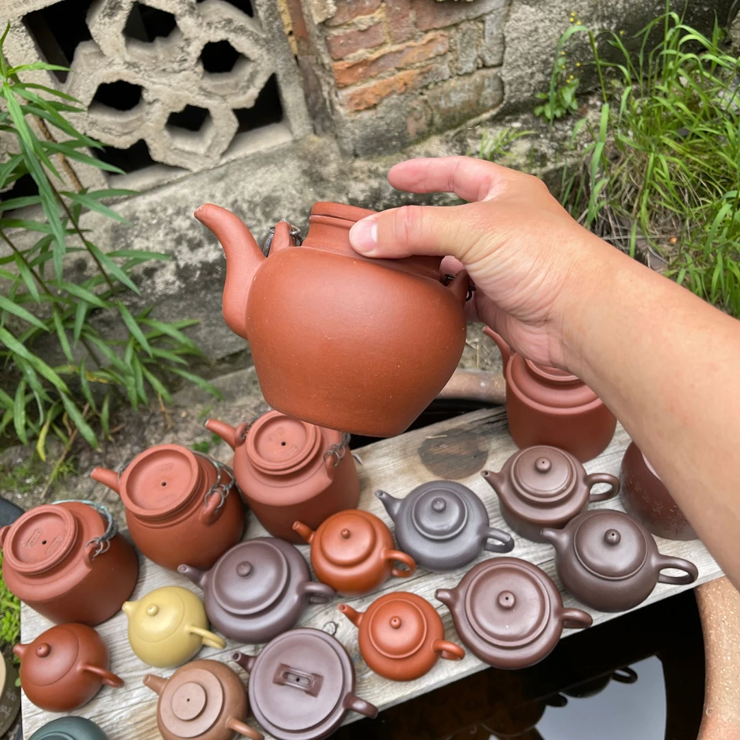 同夏紫砂统货寿星羊桶壶 650CC红清水 （入门）