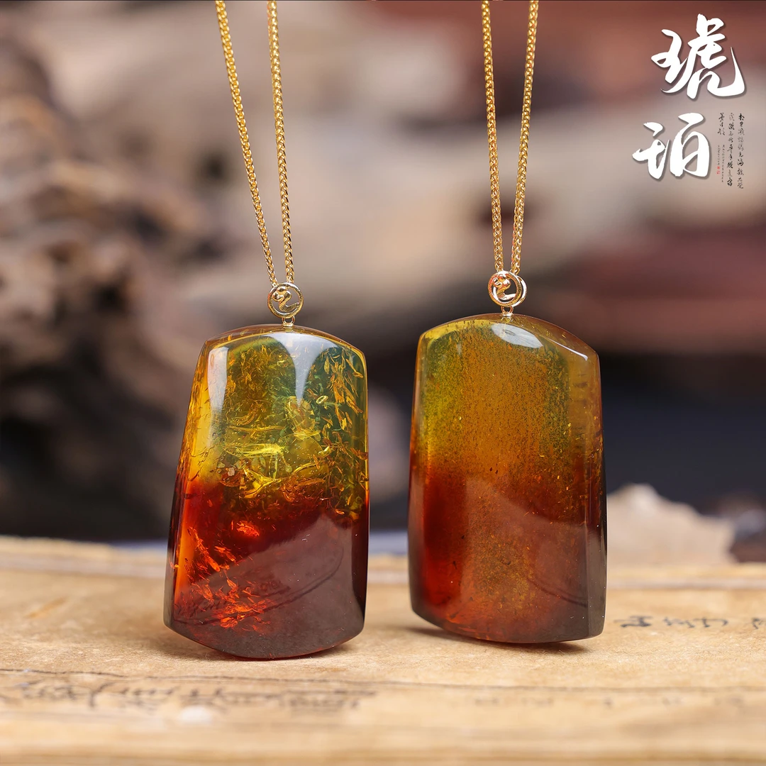 【主播推荐】18k金墨西哥红蓝珀琥珀吊坠@XL40718051@多样性发一