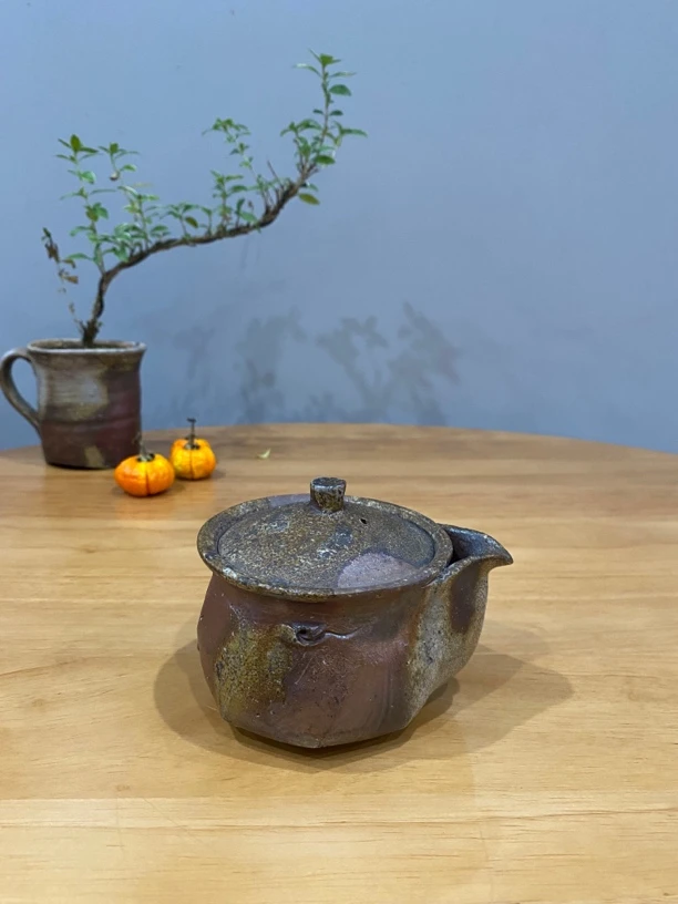 日本备前烧正品手工宝瓶 柴冈信義作品180毫升