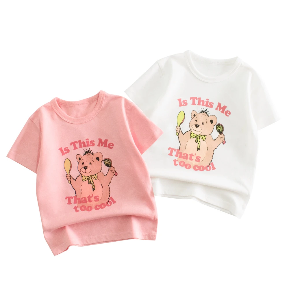 27home童装夏季新款2024 儿童卡通短袖T恤女宝宝衣服印花半袖上衣