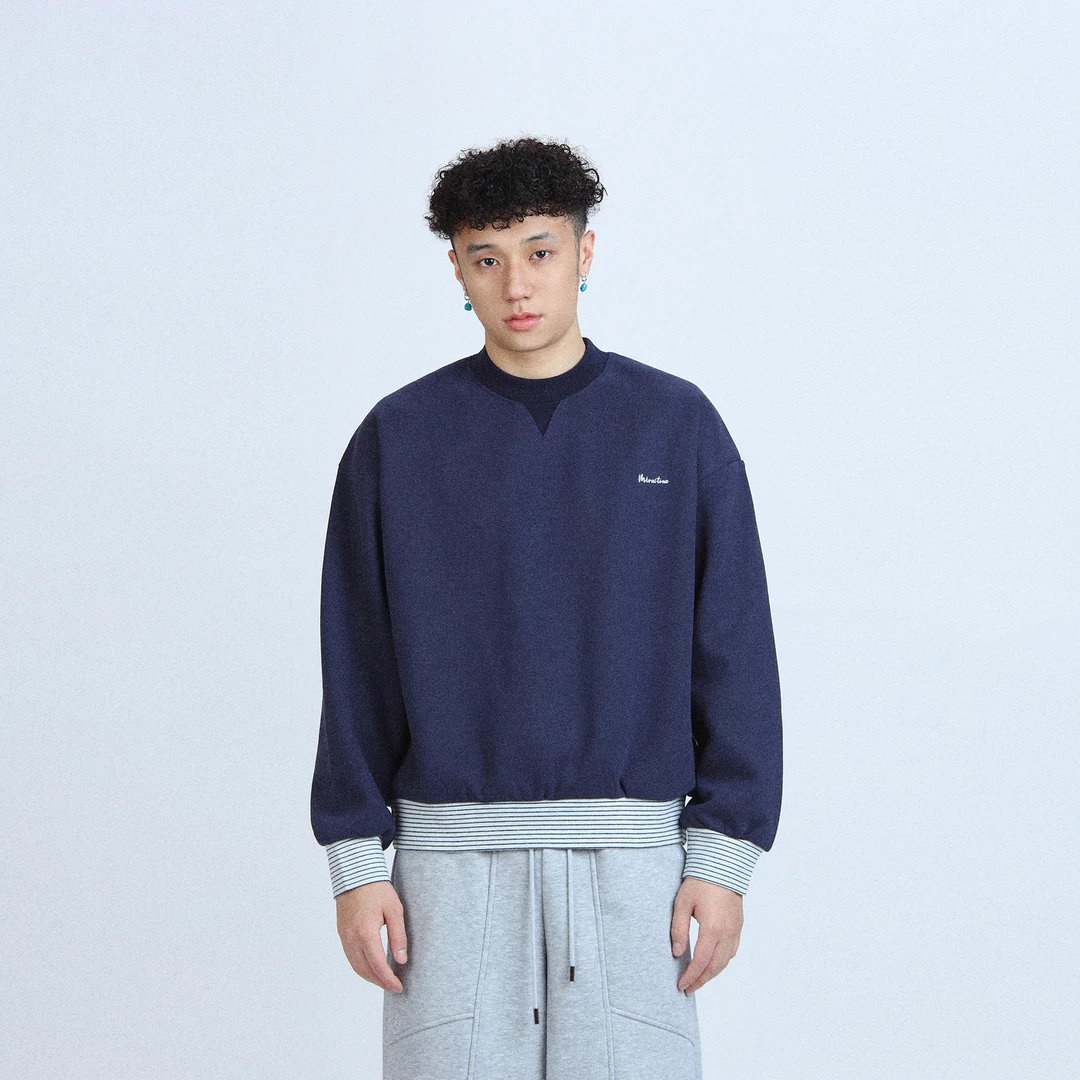 <0868-零捌陆捌>24FW480克加绒圆领短宽卫衣简约百搭old school