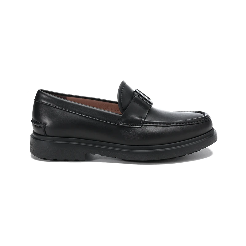 【预售 专柜6800】Ferragamo 男士百搭黑色休闲皮鞋 0745294