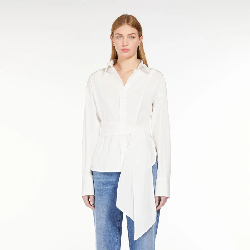 【保税仓 专柜3100】MaxMara女士棉府绸衬衫 Torino 001A