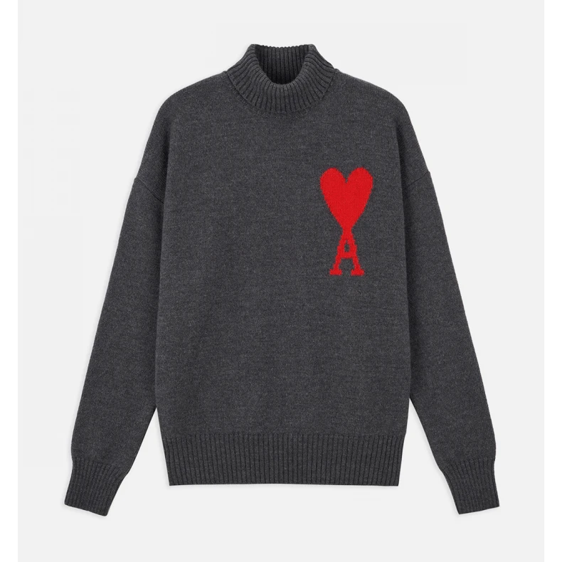 【保税仓 专柜4200】AMI男女同款立领翻领毛衣 BFUKS402018