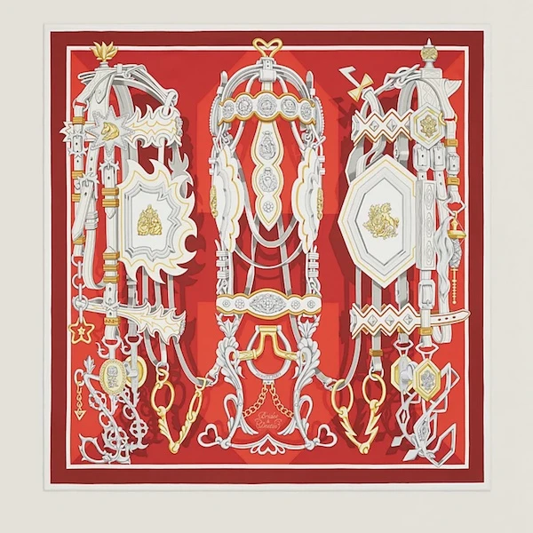 【预售 专柜4600】Hermes/爱马仕“缰辔与命运”丝巾H003967S 04