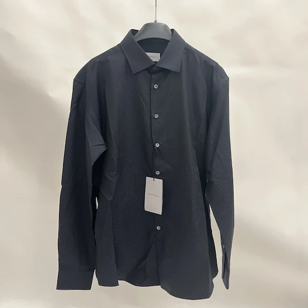 【预售 专柜5300】Ferragamo 男士黑色长袖衬衫 034207