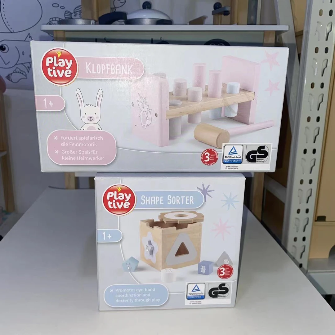 德国playtive感统玩具两件套实木早教教玩具智力盒敲击台婴幼儿
