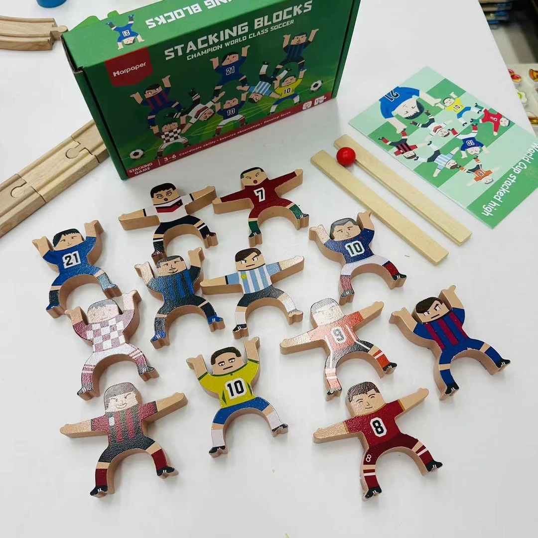 儿童木质益智玩具大力士叠叠乐24颗粒拍两盒送大球