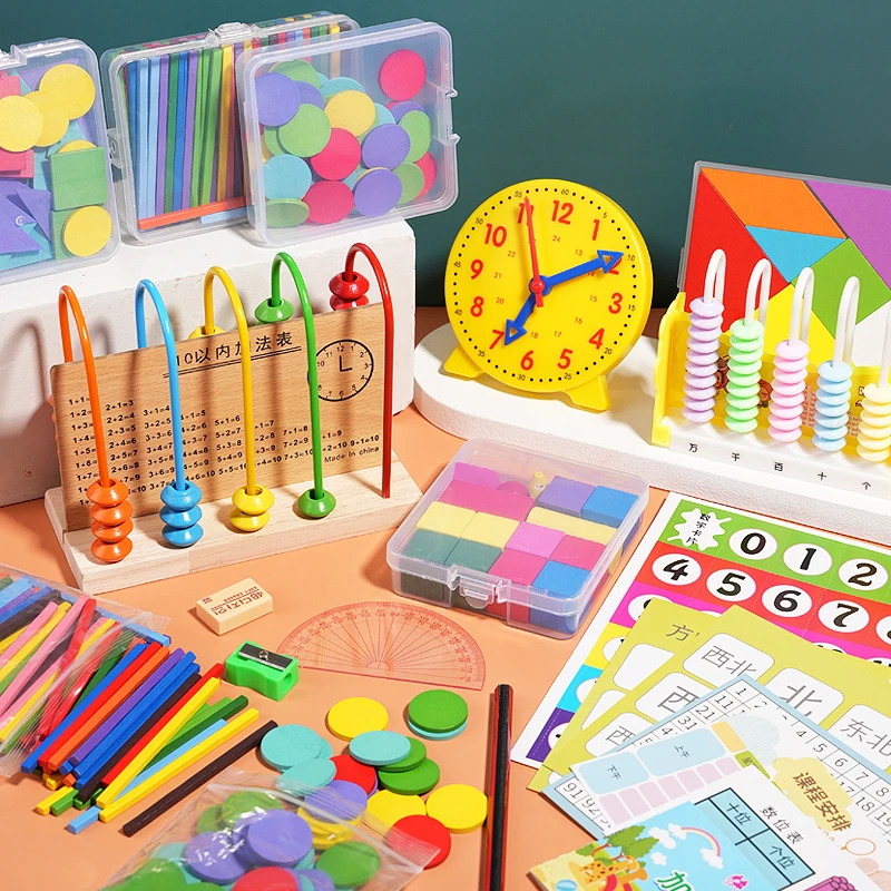 小学一年级教具学具套装23件套桶装标准版