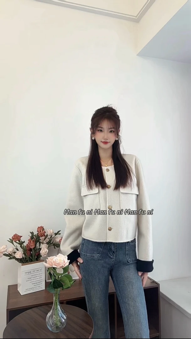 圆领小香风外套女2024秋冬新款休闲深秋韩系百搭上衣小个子穿搭