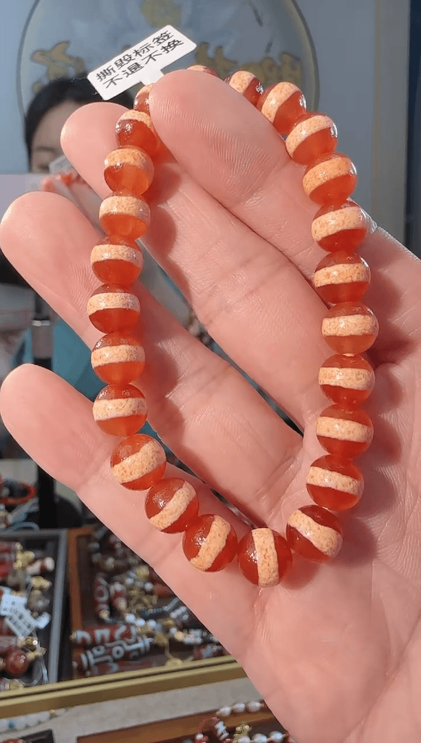 【闪购商品】玛瑙/玉髓手串未镶嵌一线手串红肉