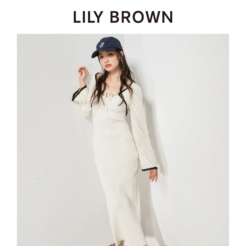 LILY BROWN新品 吊带针织外套2件套连衣裙LWNO241062