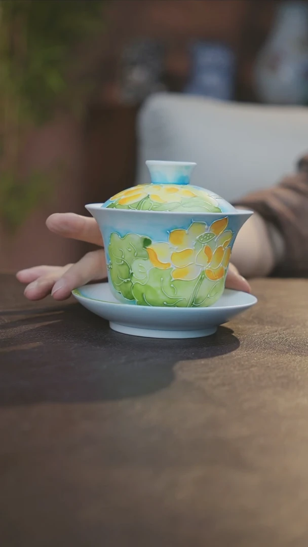 【闪购商品】瓷片景德镇陶瓷杯碗柴烧多人