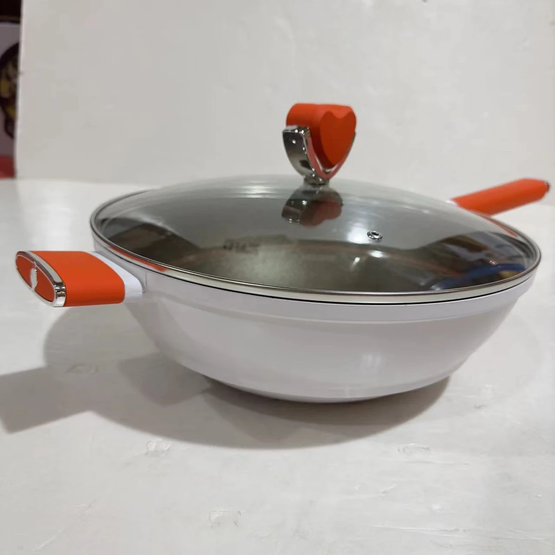 （微瑕福利）32cm钛炒锅全灶通用白色微瑕介意勿拍