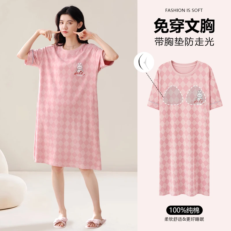 猫人可爱风睡裙女士夏天睡裙女款爆款2025新款家居服薄版大码冬款